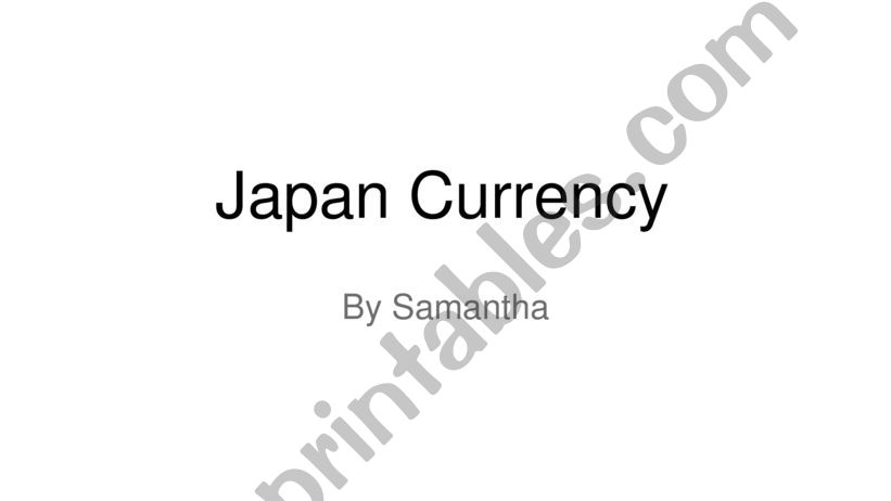 Japan - Fact sheet (money) powerpoint