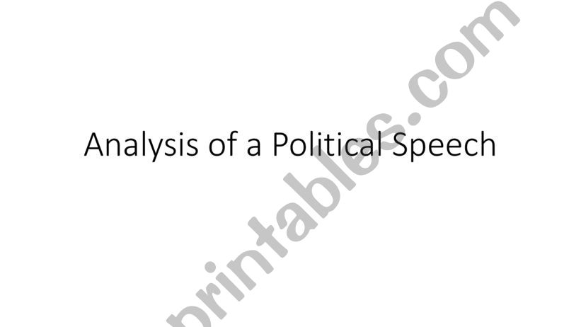 Analysis of a Political Speech