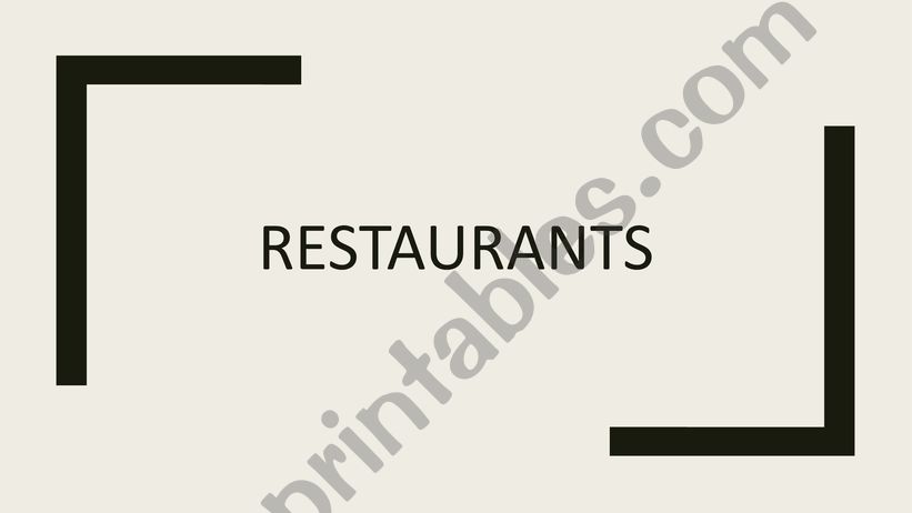 Restaurants Types powerpoint