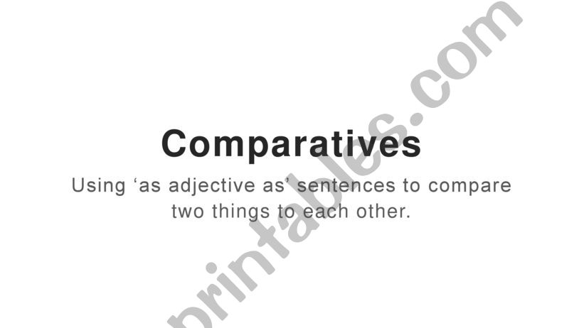 As adjective as comparative sentences