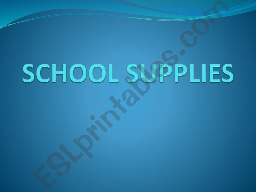 School supplies powerpoint