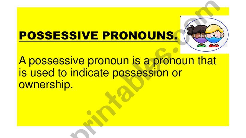 possessive pronouns  powerpoint