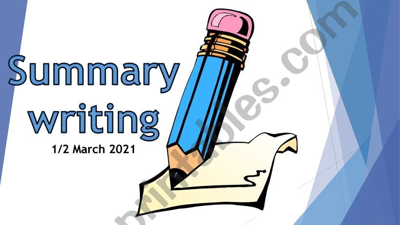 How to - Summary writing powerpoint