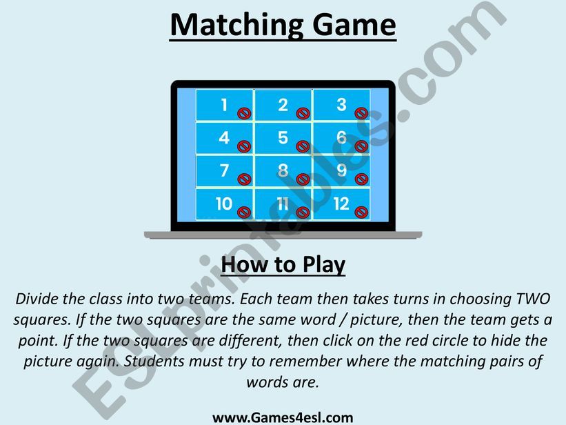 Matching Game powerpoint