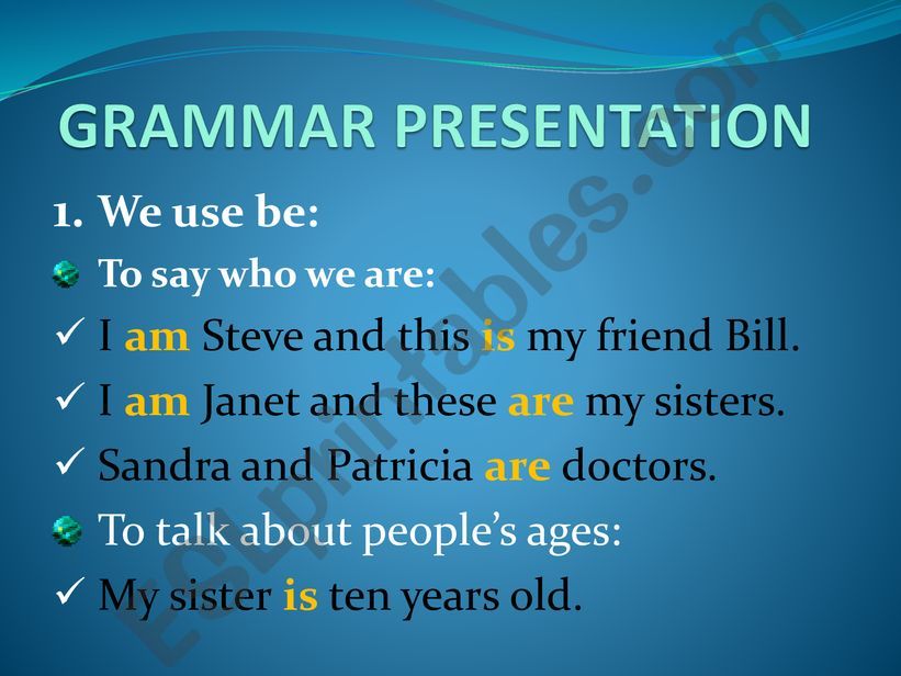 VERB TO BE powerpoint