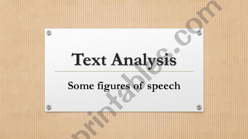 Text analysis - figures of speech