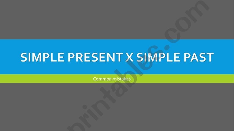Simple Present X Simple Past powerpoint