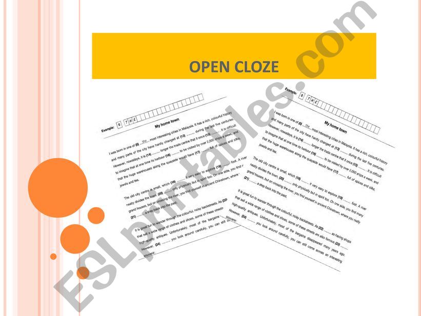 FCE OPEN CLOZE powerpoint