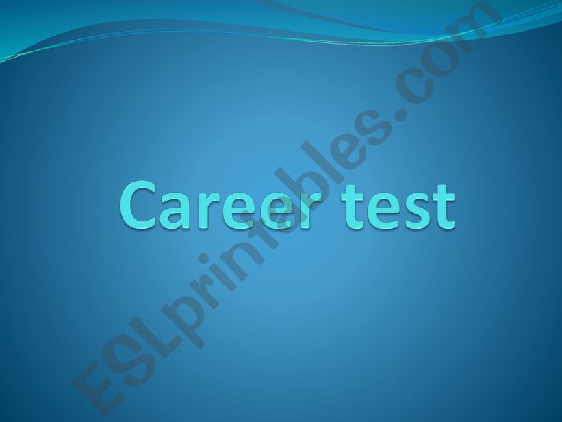 Career test/Job test powerpoint
