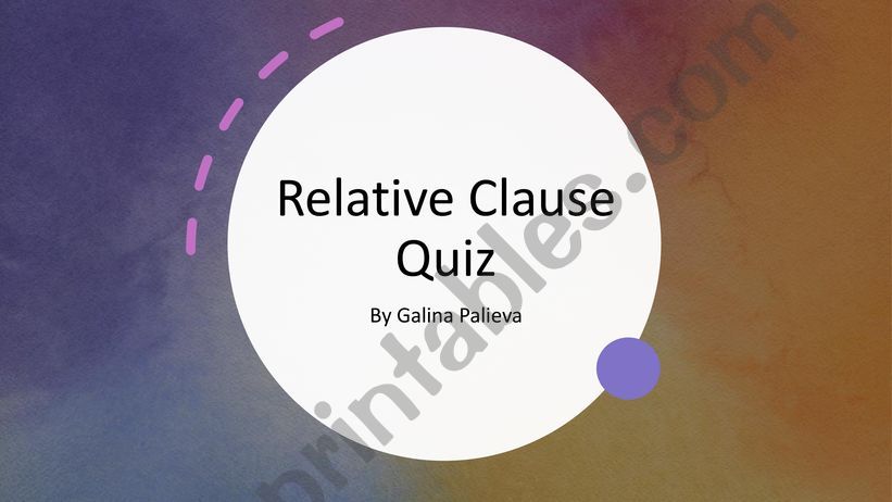 Relative clause game powerpoint