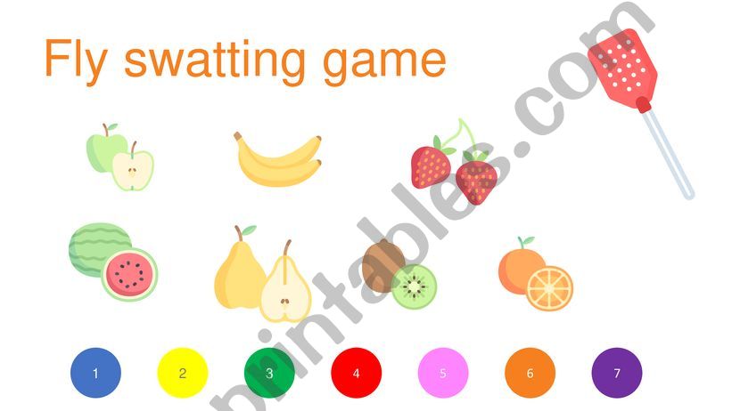 Virtual Fly Swatting Game for ONLINE teaching and IWBs (editable vocab set)