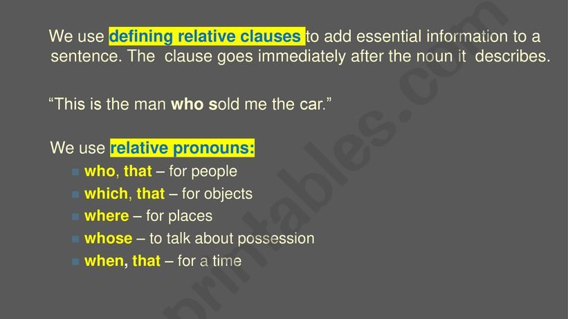 relative clause powerpoint