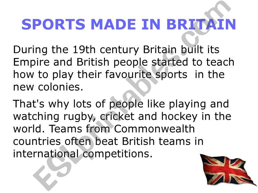Spotrs made in Britain powerpoint