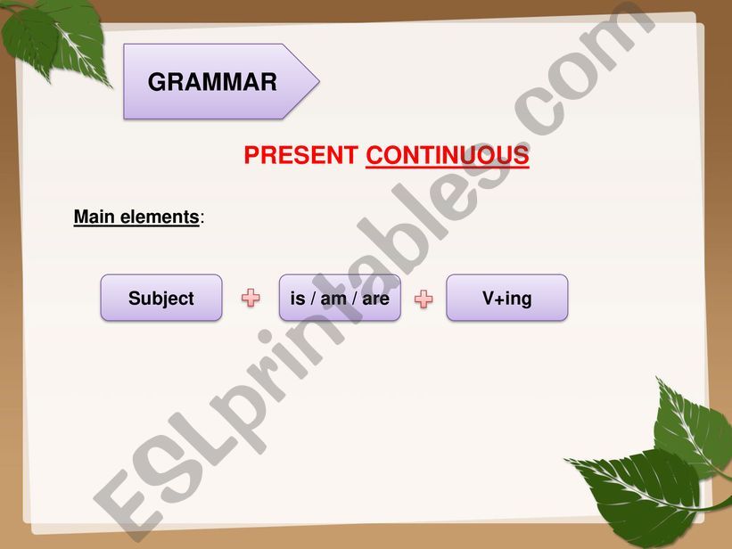 Instruction of Present Continuous