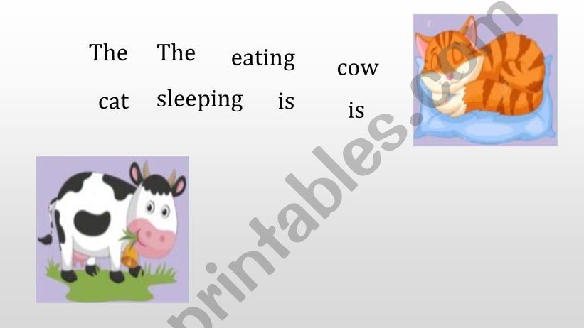 Farm animals (-ing sentences practise)  These pics you can click and play      
