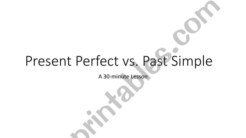 Present Perfect vs. Past Simple - A 30-minute Lesson
