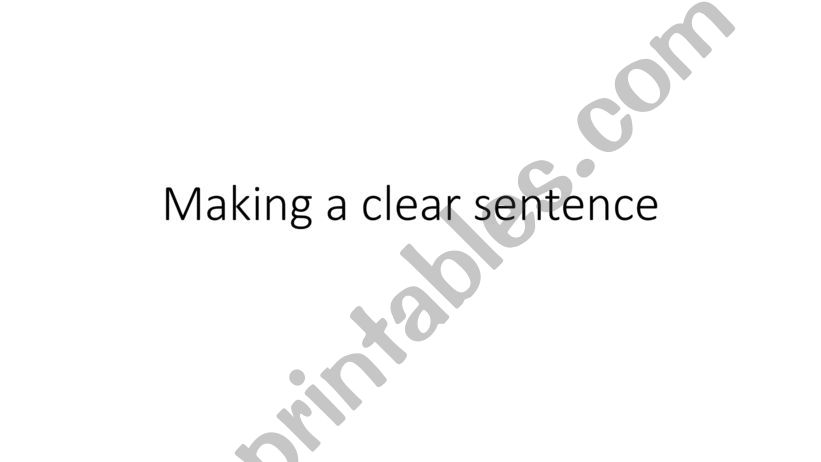 how to make a clear sentence powerpoint