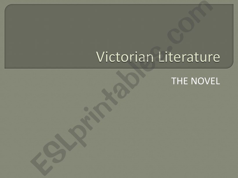 Victorian literature: The novel