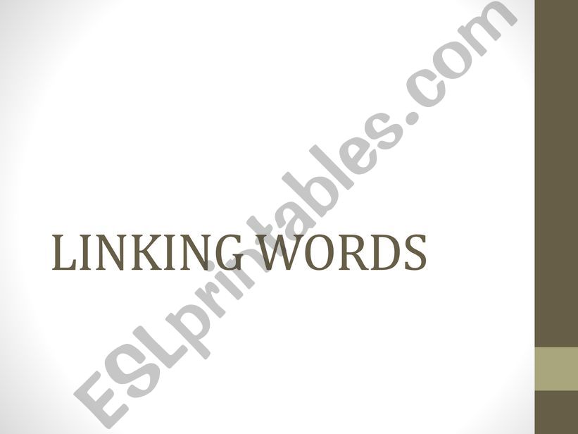 LINKING WORDS powerpoint