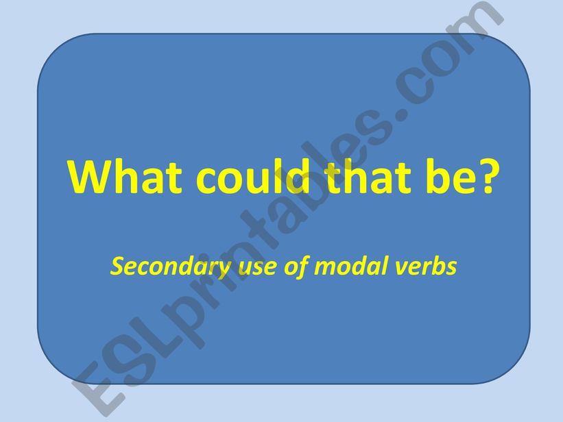 Modal Verbs powerpoint