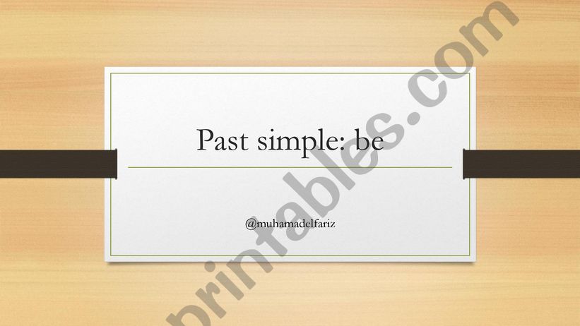 Simple past: be (was/ were) powerpoint
