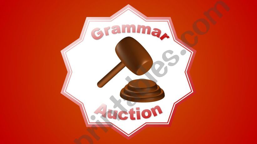 Grammar Auction - with sounds and teacher�s key