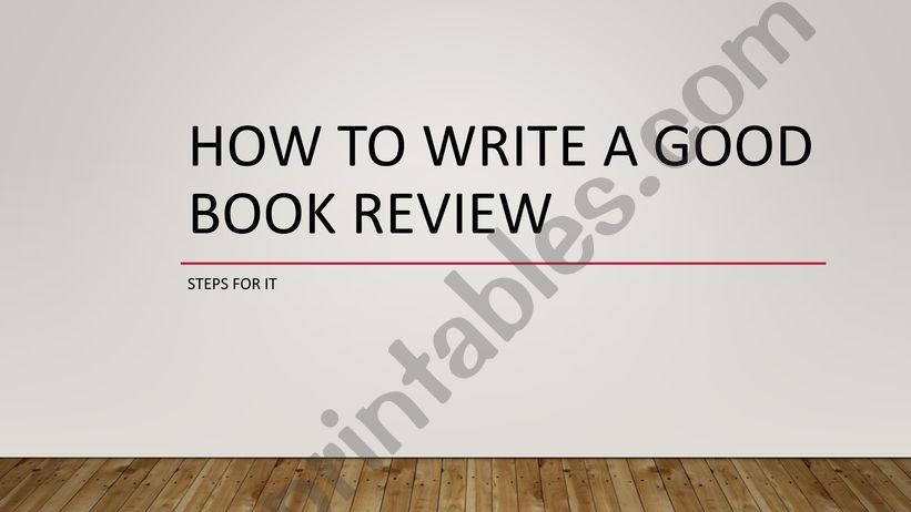 Writing A Book Review powerpoint