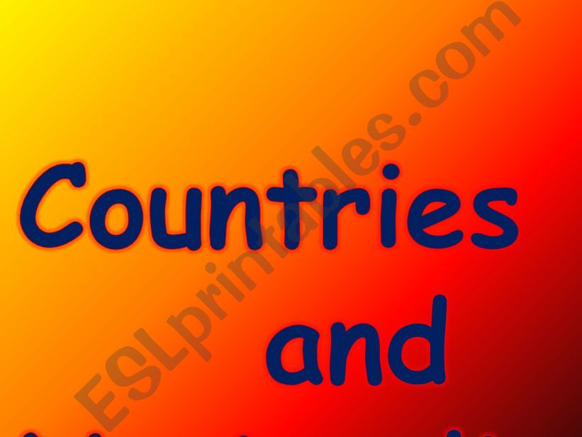 Countries and nationalities powerpoint