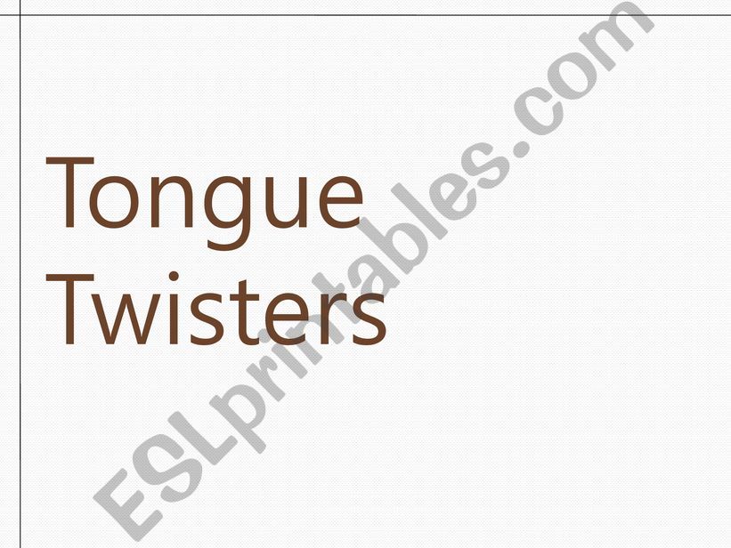 Intonation and Tongue Twister excercise