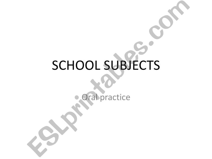 School subjects powerpoint