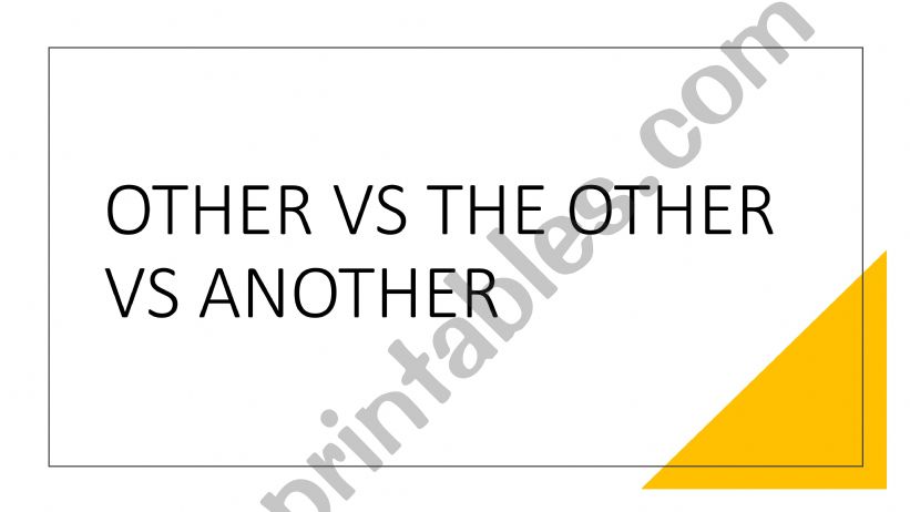 Other vs the other vs another grammar notes