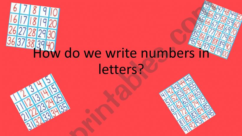 How to wirte the numbers in ENglish