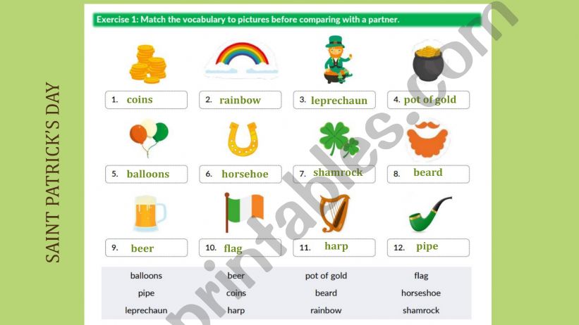 St Patrick�s Day - key and audiofiles