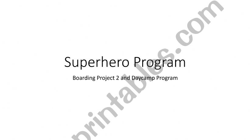 Superhero Project powerpoint
