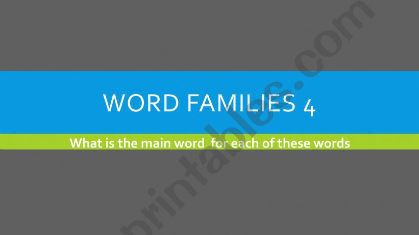 Word Families 4 powerpoint