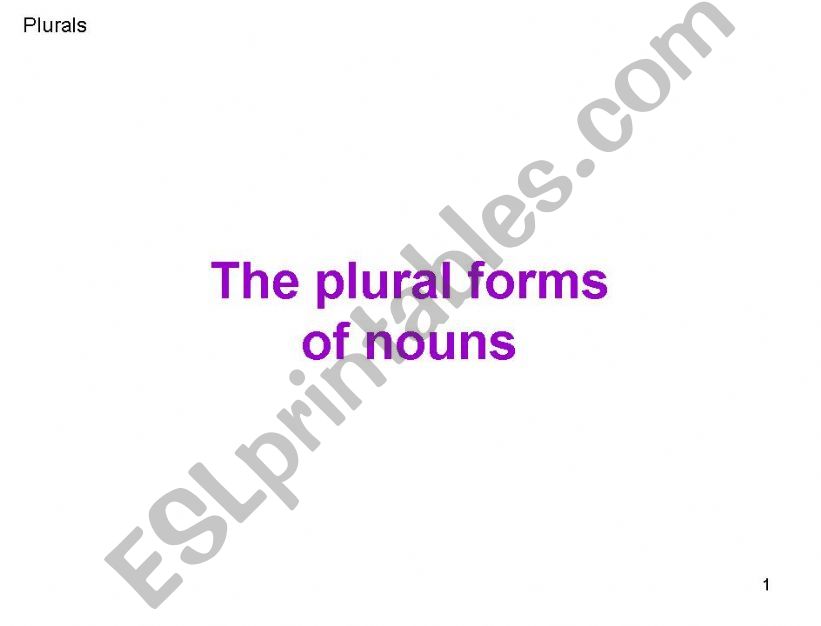 Plural Nouns powerpoint