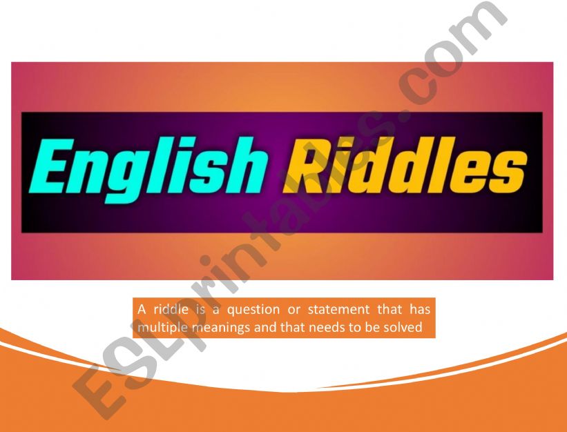 Riddles powerpoint