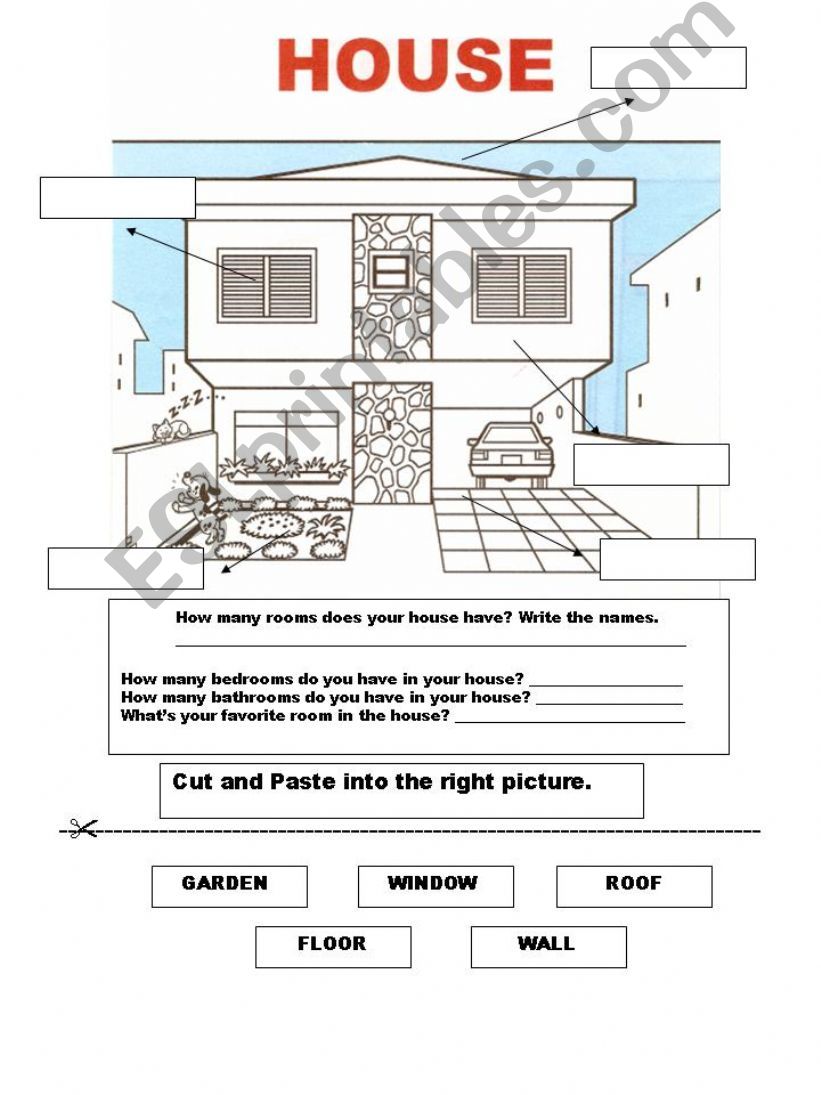 worksheet: Outside the house powerpoint