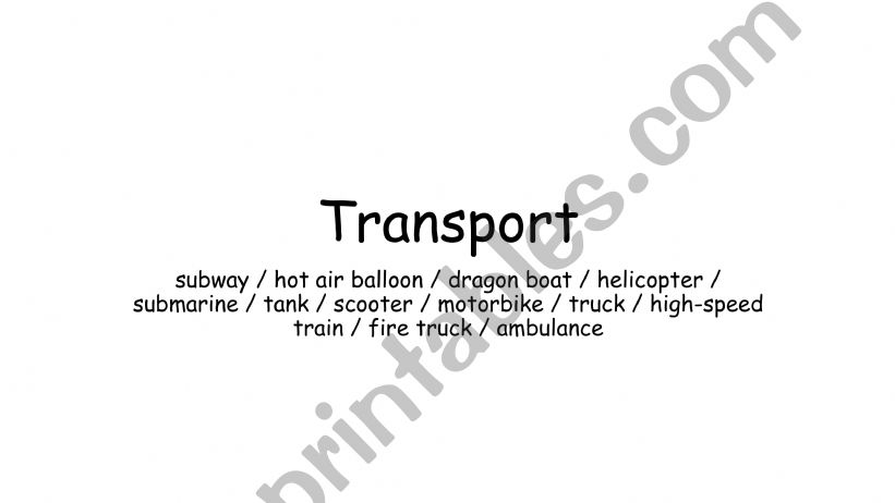 Transport powerpoint