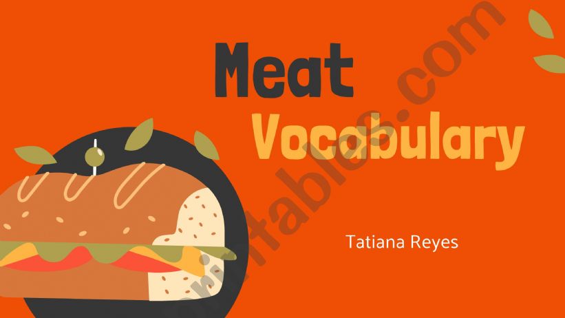 Types of Meat powerpoint