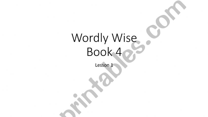 Wordly Wise Lesson 1 powerpoint