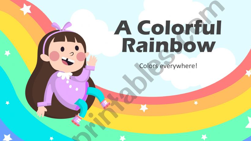 A colourful rainbow! powerpoint
