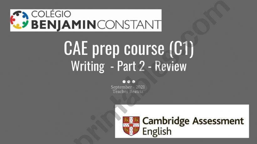 Cambridge C1 - Writing - Review