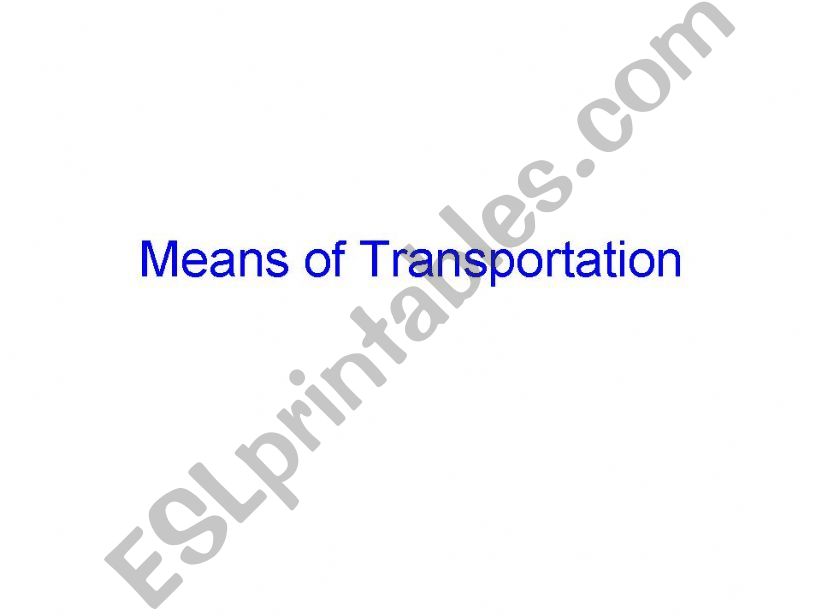 means of transportation powerpoint