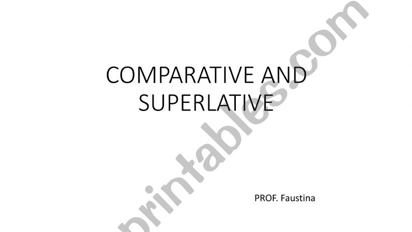 comparative and superlative fun activities