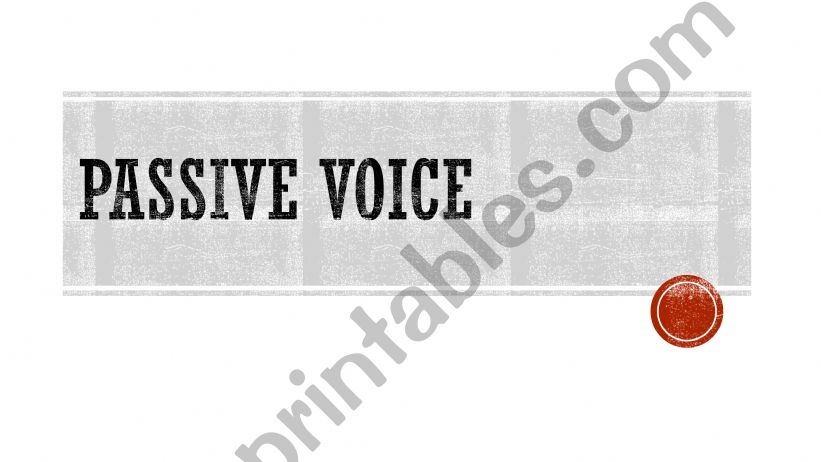 Passive Voice rules powerpoint