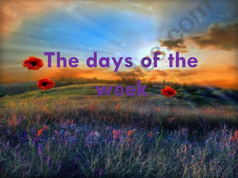 The days of the week powerpoint