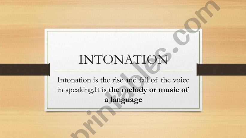 Intonation and intonation types