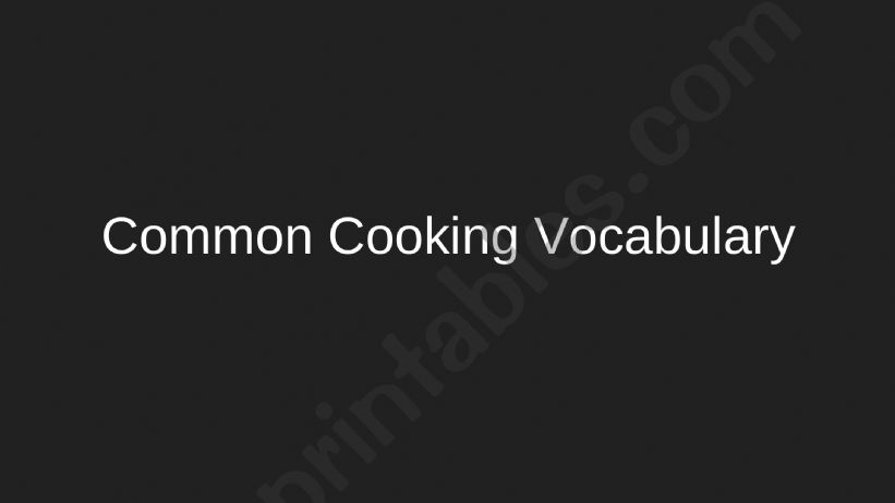Common Cooking Vocabulary powerpoint