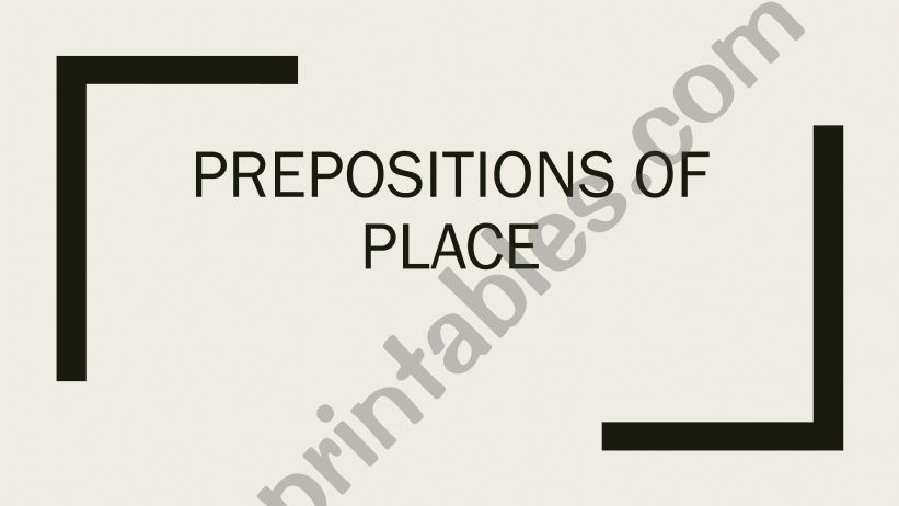Preposition of place powerpoint